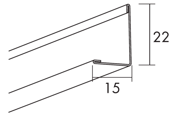 Ecophon connect vinkelskinne 15 x 22 mm